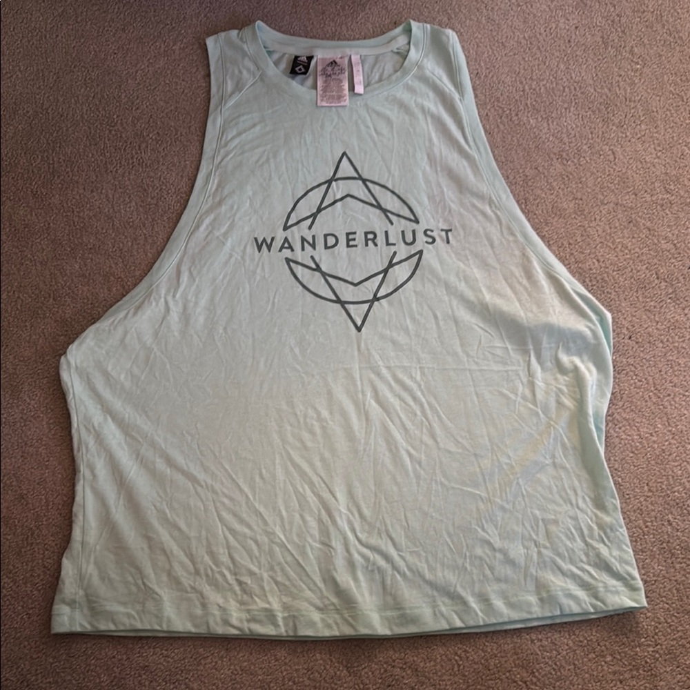 Adidas Green Boxy Sleeveless Muscle Tee